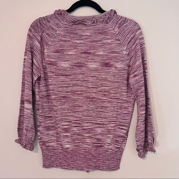 MAGASCHONI Silk Blend Purple Pink Ruffle Collar Button Down Cardigan - Picture 7 of 7